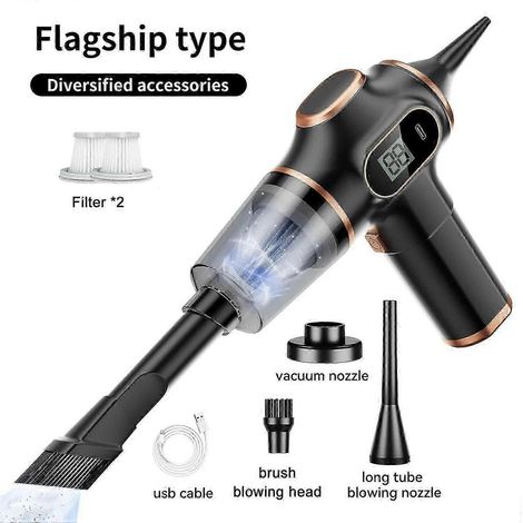 Aspirateur robot portable sans fil 5 en 1 pour voiture et maison (noir) (1/5)