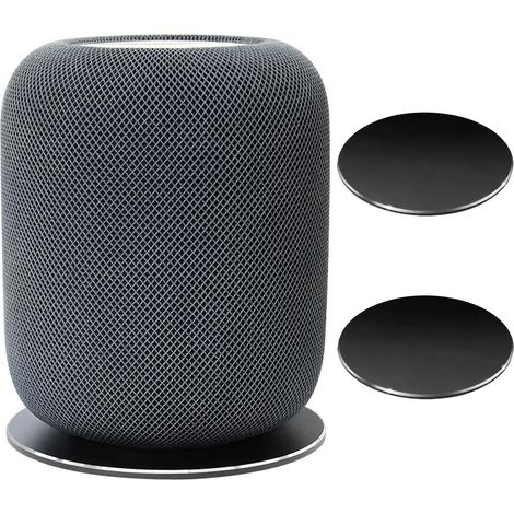 Für Apple HomePod 2 Halterung, Apple HomePod 2 Desktop-Ständer-Halterung Zubehör, Metallmatten, Schreibtischunterlage, Smart-Home-Lautsprecher-Zubehörständer (Schwarz, Jsdz) 2 Stück (1/5)