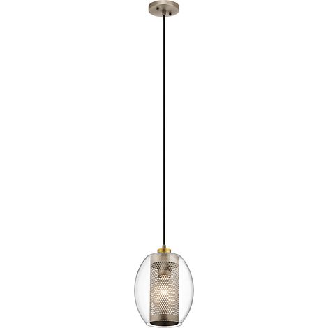Sospensione Contemporanea Asher Acciaio Peltro Antico 1 Luce E27 (1/5)