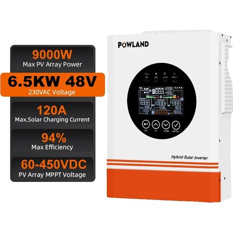 Inversor solar híbrido, MPPT integrado, doble salida de CA, 6,5 kJ SMS WIFI (1/5)