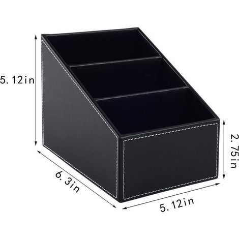Support de télécommande TV en cuir PU, avec 3 compartiments, support de rangement, boîte de rangement, accessoires multimédia, organisateurs de bureau (1/4)