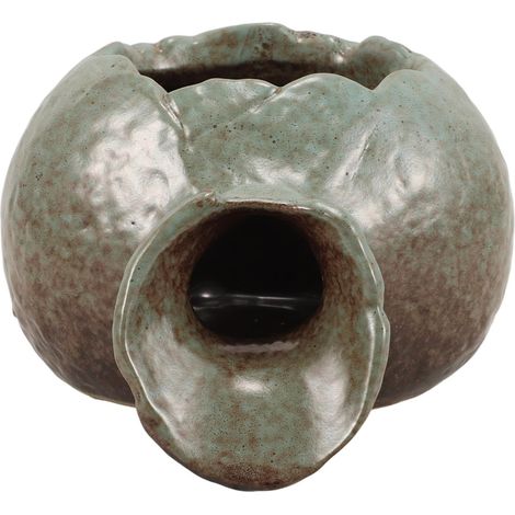 Pot Fontaine Décorative en Céramique Vintage Verte Petit Modèle Écoulement d'eau pour Jardin et Balcon Fontaine d'Intérieur et Extérieur Décoration Relaxante et Bassin