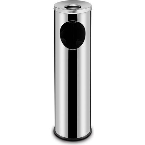 HENDI Mülleimer Standmodell mit Aschenbecher, 15L, ⌀200x(H)700mm