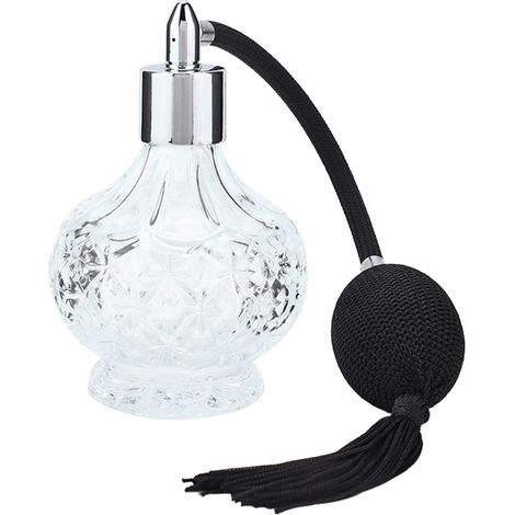Flacon de parfum rétro en verre, rechargeable, avec pompon et vaporisateur vide de 80 ml (1/5)