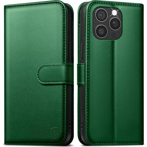 Handyhülle Klapphülle RFIDBlocker Für iPhone 16 Pro Max KieferGrün (1/5)
