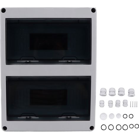 Boîte de distribution 24 voies IP65 étanche en plastique avec couvercle transparent pour disjoncteurs (1/5)