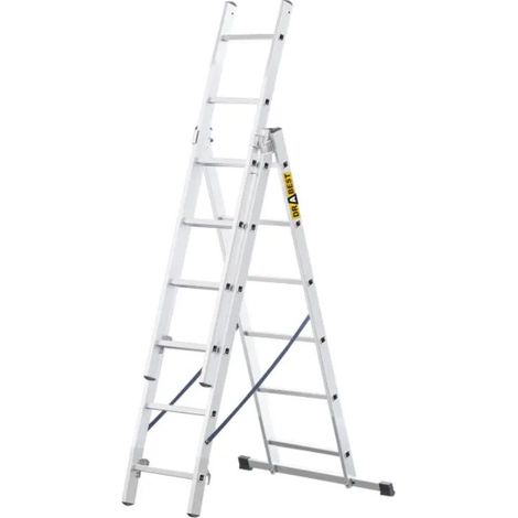 Drabest Aluminium-Haushaltsleiter 3-teilig, 150 kg 6 Stufen (1/5)