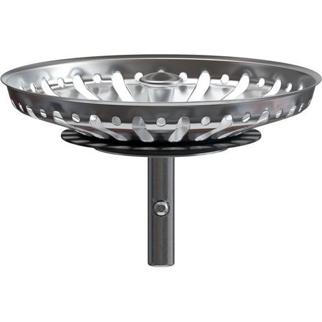 Panier pour Bonde d'Évier de Cuisine 80 mm - Crépine Universelle Acier Inoxydable, Bouchon Panier Pop-Up, Épingles 32 mm (1/4)
