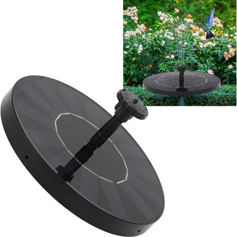 Fontaine solaire SF023 avec pompe à eau, 1,5 W, diamètre 160 mm, 6 buses, hauteur de jet maximale 60 cm. Convient pour les jardins, les bassins, les piscines, les aquariums et les espaces extérieurs. (1/5)