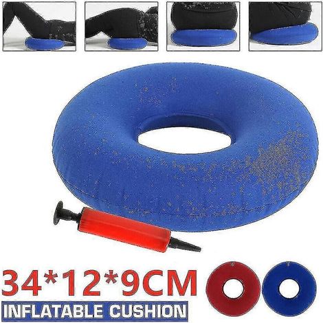 Coussin de siège gonflable pour soulager la douleur du coccyx, anneau de soulagement, coussin de siège de chaise, oreiller-Red