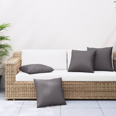 vidaXL Cuscini per Divano 4 pz Antracite 50x50 cm in Tessuto