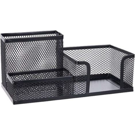 Bouchon de stylo à trois grille en maille, porte-stylo de rangement de papeterie en fer forgé, décoration de bureau de bureau, finition de bureau à domicile, boîte de rangement à distance (1/5)