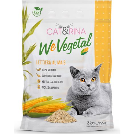 WeVegetal reines Maisstreu ökologische super agglomerierende Streu neutralisiert Gerüche 5,5 Liter (1/5)