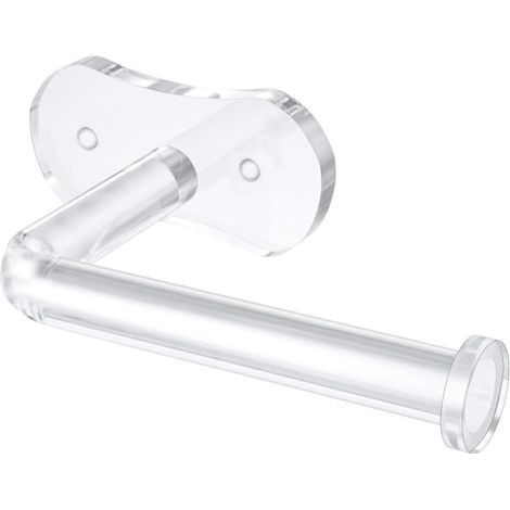 Support rouleau WC, acrylique, sans perçage, pour rouleau WC (1/5)
