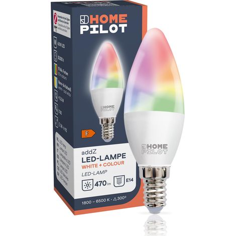 HOMEPILOT - Lampadina addZ LED E14 White and Colour  Lampadina RGBW versatile  Compatibile con lo standard di connessione Zigbee  Controllabile tramite app e comandi vocali. (1/3)