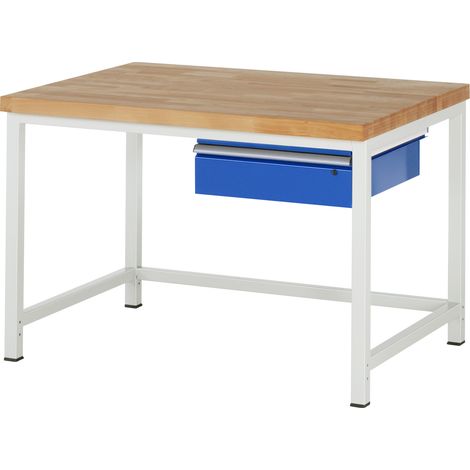 Rau Werkbank höhenverstellbar 8001A1, B1250xT900xH840-1040mm, 1x Schublade-TA (1/5)