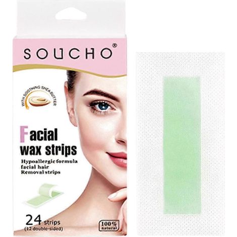 24 bandes de cire dépilatoires pour le visage (1/5)