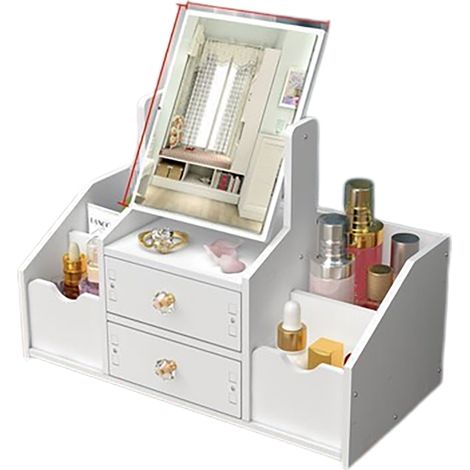 Miroir de maquillage avec rangement (1/4)