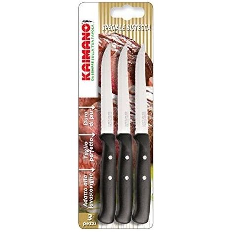 3 Coltelli da Bistecca Premium Nero