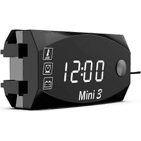 Compteur de vitesse numérique LED 3 en 1 pour moto avec horloge, thermomètre et voltmètre, étanche 6-30 V, compatible avec voitures, bateaux et applications marines (RN).WHBYV (1/4)