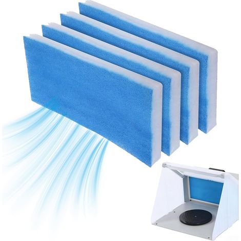 Lot de 4 tapis filtrants pour systèmes de ventilation - 40 x 18 x 3 cm - Cabines de peinture - Filtre aérographe portable - Accessoire de rechange pour cabines de pulvérisation (1/5)
