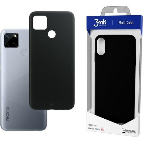Funda mate 3MK para Realme C12, color negro/negro