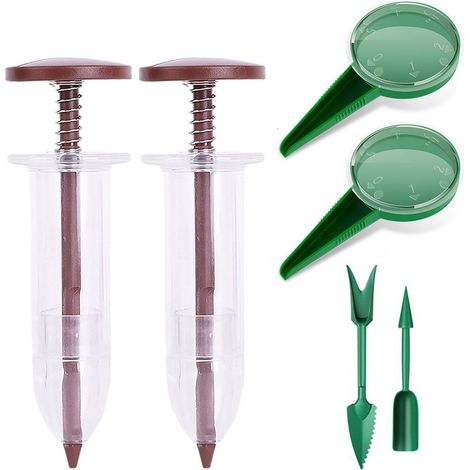 Kit d'outils de jardinage et de plantation, ensemble de semoirs, petit outil de semis combiné, marron, 6 pièces (1/5)