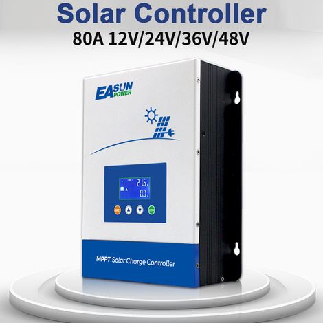 Decdeal 80A Solar Controller 12Volt/24Volt/36Volt/48Volt Automatische Batteriespannung Identifikation LEDARGER LCD -Anzeigeregler