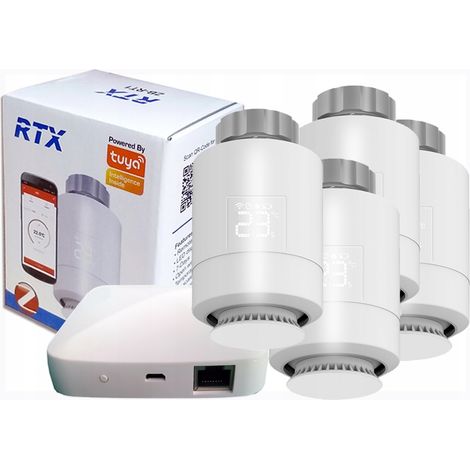 4x RTX Thermostatkopf + ZigBee LAN-Gateway TUYA SET4 (1/5)