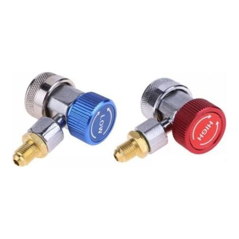 Lot de 2 connecteurs rapides pour climatisation de voiture, systèmes de climatisation haute pression basse pression R134A (1/4)