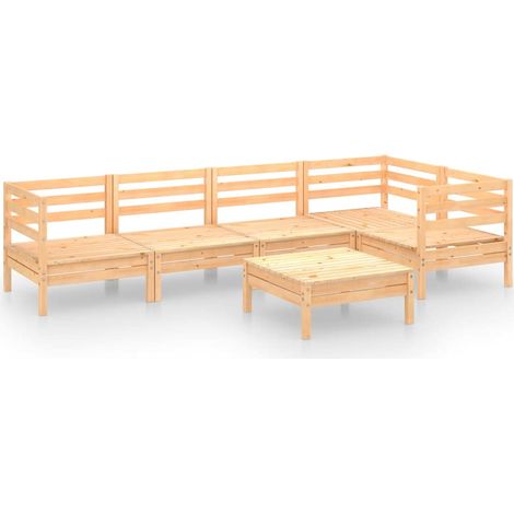 Set Salotto da Giardino 6 pz in Legno Massello di Pino (1/5)