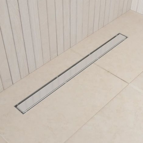 Canalina doccia acciaio inox 100 cm cover in vetro bianco (1/3)