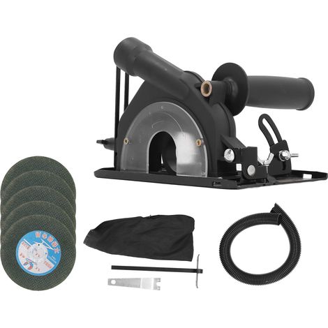 Tapa protectora para amoladoras angulares, ajustable de 100 a 125 mm, de 2 piezas, con guía y cuchillas. (1/5)