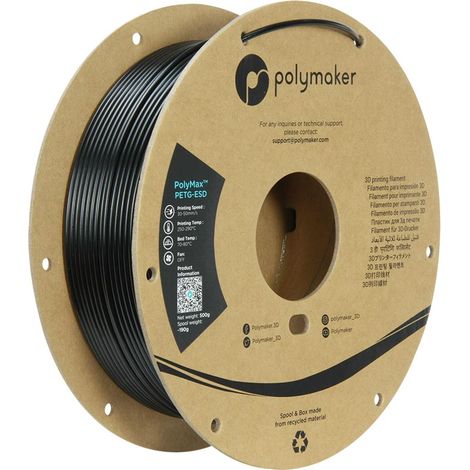 [NEUWERTIG] B-Ware Polymaker Poly Max Filament Druckmaterial Petg Esd 2.85mm 500g Schwarz