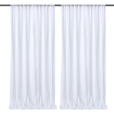 Lot De 1 Mariage Arche Tenture, Mariage Voilage Blanc DrapéS en Mousseline éLastique De (1.5 2.5M) pour DéCoration De Mariage, Toile De Fond, Rideau De Gaze (1/5)