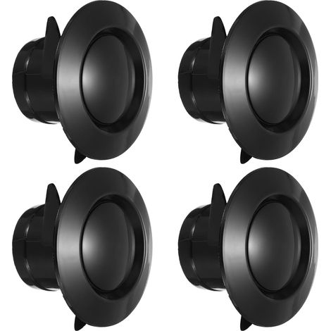 3 Pouces Bouche D'Aération Ronde, ABS Ajustable Couverture D'Échappement De Soffite Grille De Diffusion D'Air Pour Maison Salon Cuisine Ventilateur De En Ligne Sortie, Noir (1/5)
