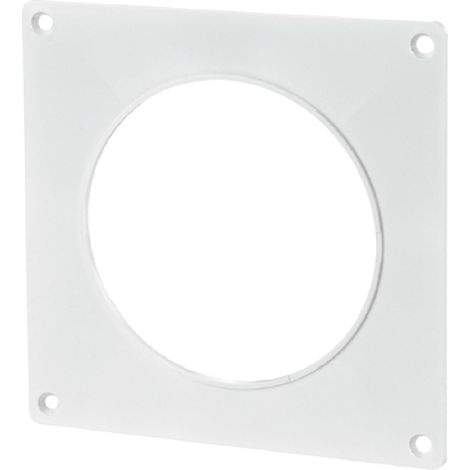 Piastra da parete per tubo di ventilazione in PVC, 100 mm, flangia da parete, tubi tondi, in plastica, condotto rotondo, condotto da parete (1/5)