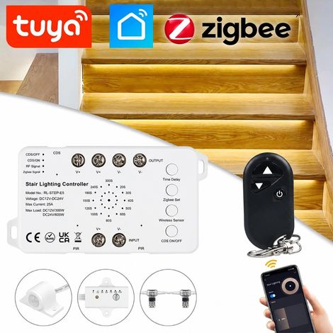 Tuya Kit Controller per Illuminazione Scale a LED Smart Zigbee con Telecomando (1/5)