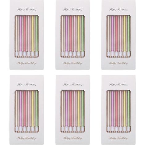 Bougies d'anniversaire, bougies colorées pour gâteau, décorations, 36 pièces, couleurs variées (1/5)