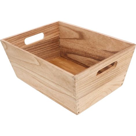 Fruit and vegetable storage basket, cabinet organizers, wooden storage crate, beige (1/5)