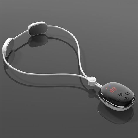 Collier de Massage Cervical Électrique Rechargeable avec 5 Programmes et 15 Niveaux pour Relaxation Musculaire (1/5)