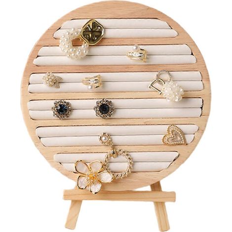 Runde, weiße Schmuckschale aus Holz für Ringe, Ohrringe und Armbänder. Ideal zur Aufbewahrung Ihres Schmucks. (1/5)
