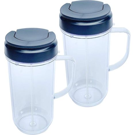 Tumbler 22 Oz - Couvercle À Rabat - Compatible Avec Mixeur Magic Bullet MB1001 - PP Alimentaire - 2 Pièces (1/5)