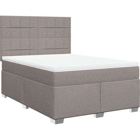 Maison Exclusive - Giroletto a Molle con Materasso Tortora 160x200 cm in Tessuto