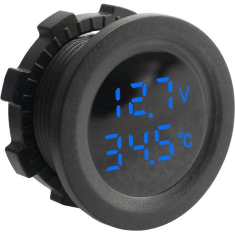 Thermomètre et voltmètre 2 en 1 bleu (1/5)