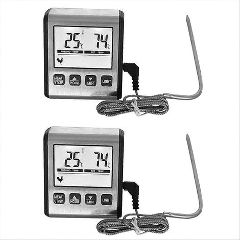 Thermomètre de cuisson numérique TP710, lot de 2, sonde digitale pour viande, précision instantanée, idéal barbecue et four, écran LCD, usage professionnel et domestique (1/5)