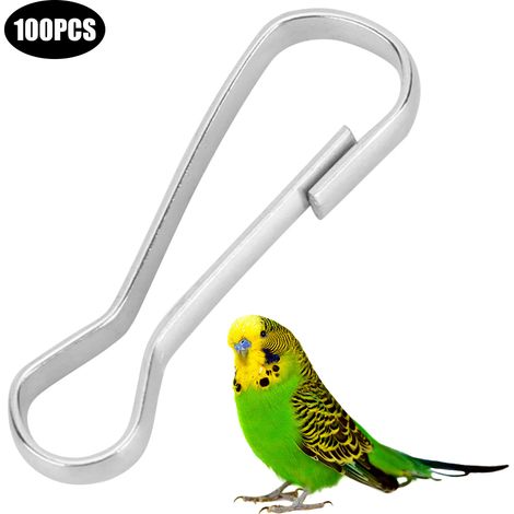 Accessoires en métal épais et durables pour oiseaux, 100 pièces, haute qualité, crochets, fournitures pour Cage à perroquets (1/5)