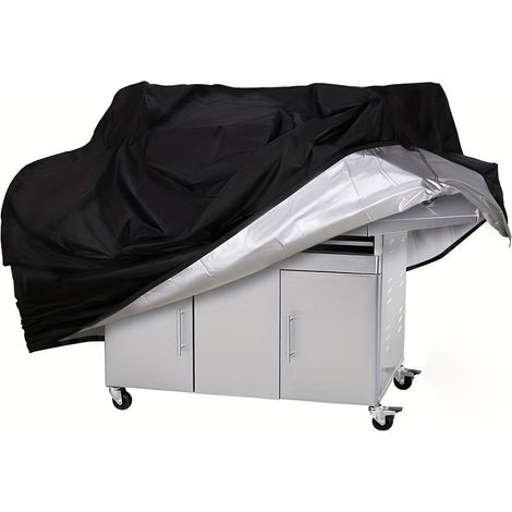 Housse de protection pour barbecue à gaz imperméable et résistante aux UV la poussière déchirures décoloration. noire (1/5)