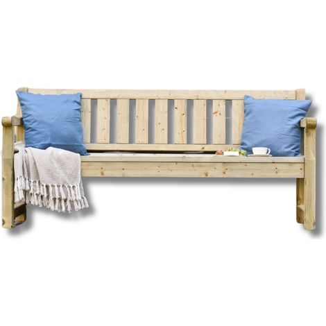 Panca da giardino in legno 3-4 posti, seduta con schienale pino impregnato resistente esterno 200 cm - Esterni da Vivere (1/2)