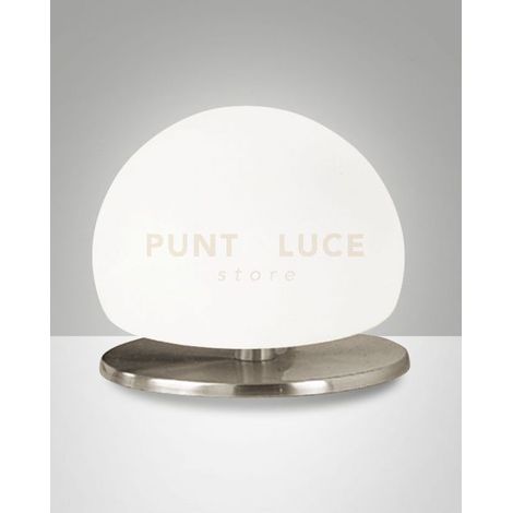 MORGANA LAMPADA DA TAVOLO ATTACCO G9 LAMPADINA INCLUSA COLORE NICHEL SATINATO DIMMERBILE D.15CM